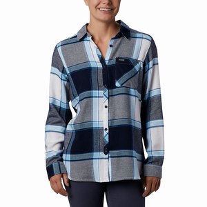 Columbia Simply Put™ II Flannel Skjorta Dam Marinblå/Grå (VSQRJ3201)